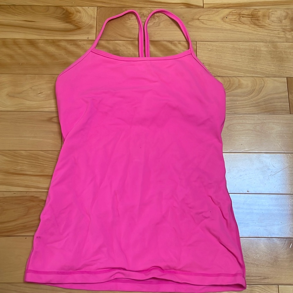 Hot pink Power Y tank top lululemon